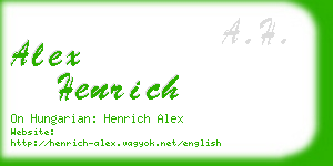 alex henrich business card
